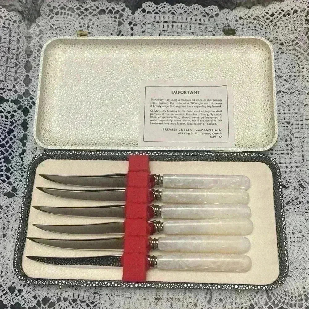 Vintage
PREMIER CUTLERY CMPY Genuine Mother of Pearl Stainless Steel knife set